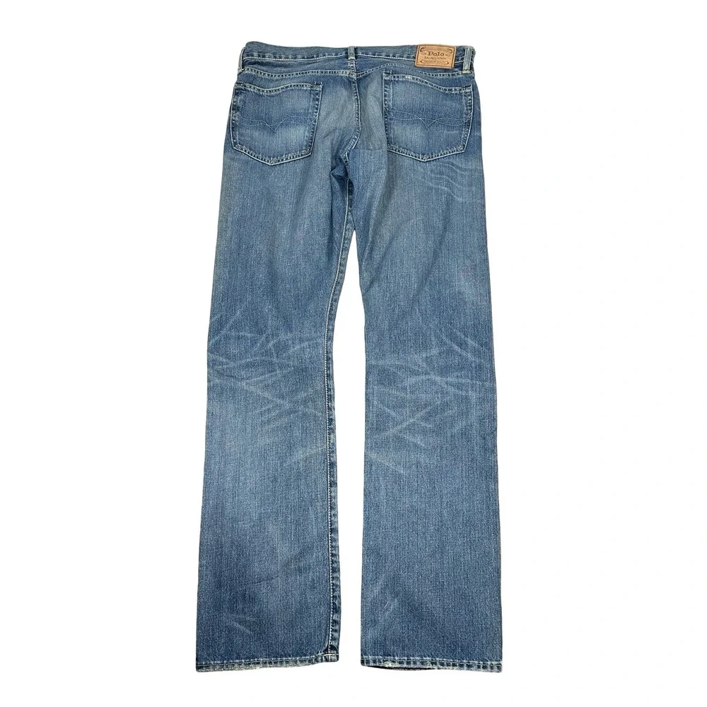Polo Ralph Lauren Varick Slim Straight Jeans Mens 36x34 Blue Medium Wash Denim